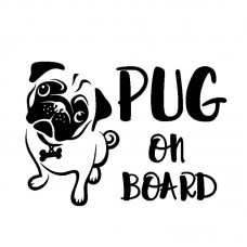 Sticker-Pug on Board 